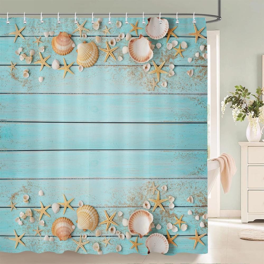 High Quality Cartoon Fish Dolphin Printing Fabric Shower Curtain Bathroom Waterproof Ocean Life Bath Curtains Decor With Hooks