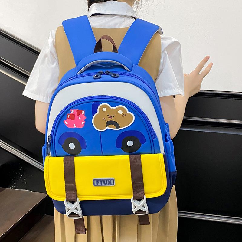 School bag cartoon car children's backpack medium and large class baby small backpack boys and girls light