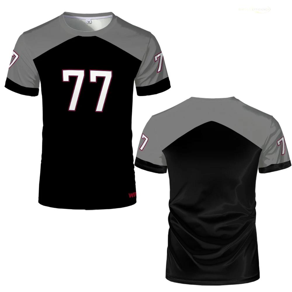 New Sports Leisure Jersey Men Fashion Simple Splicing 3D Print Streetwear WIFRU Quick-drying Custom Short Sleeve T-shirt