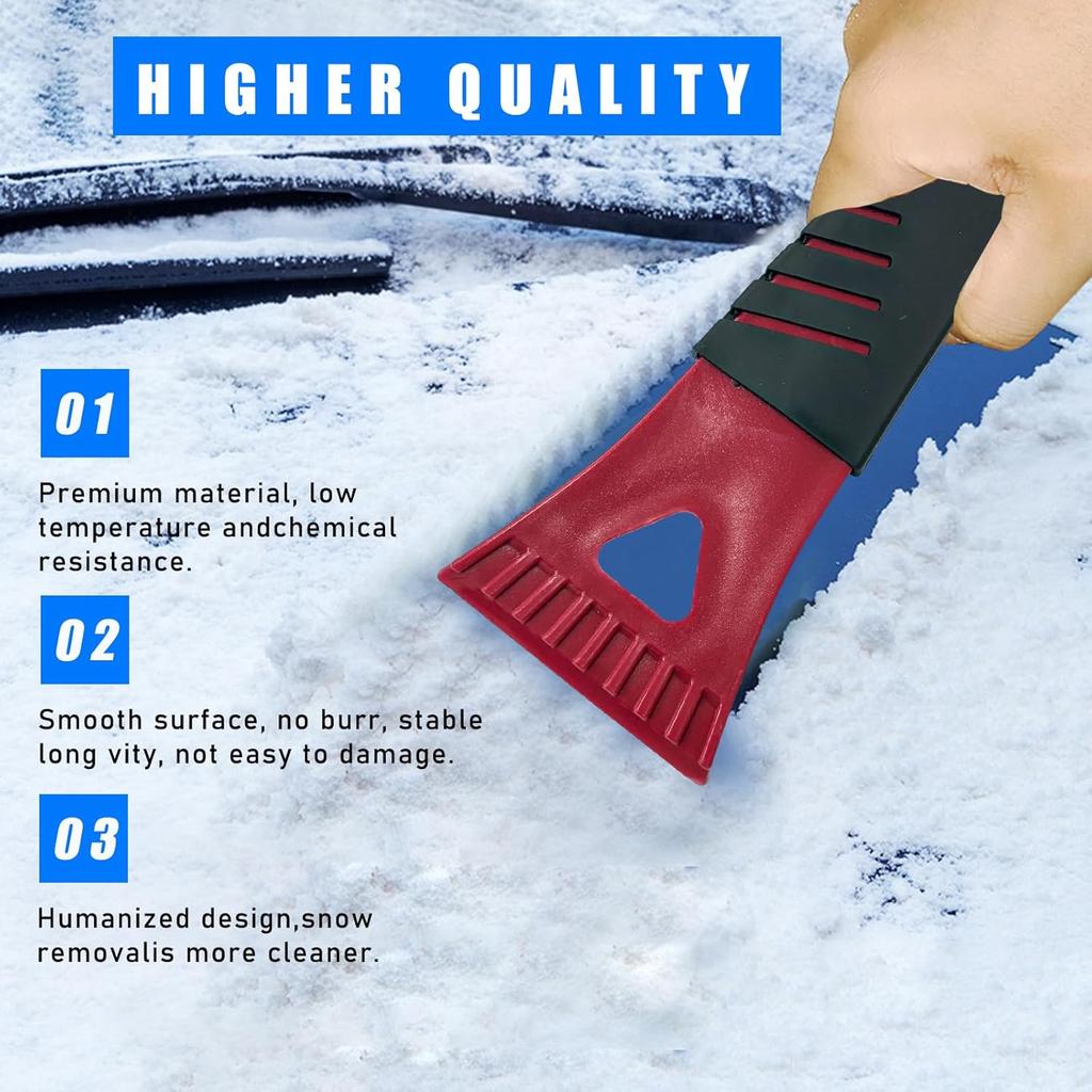 4PCS Ice Scraper for Car Windshield, Scratch Free Plastic Frost Removal Tool with Handle, Color Automotive Window Shovel to Remove Snow, Winter Car