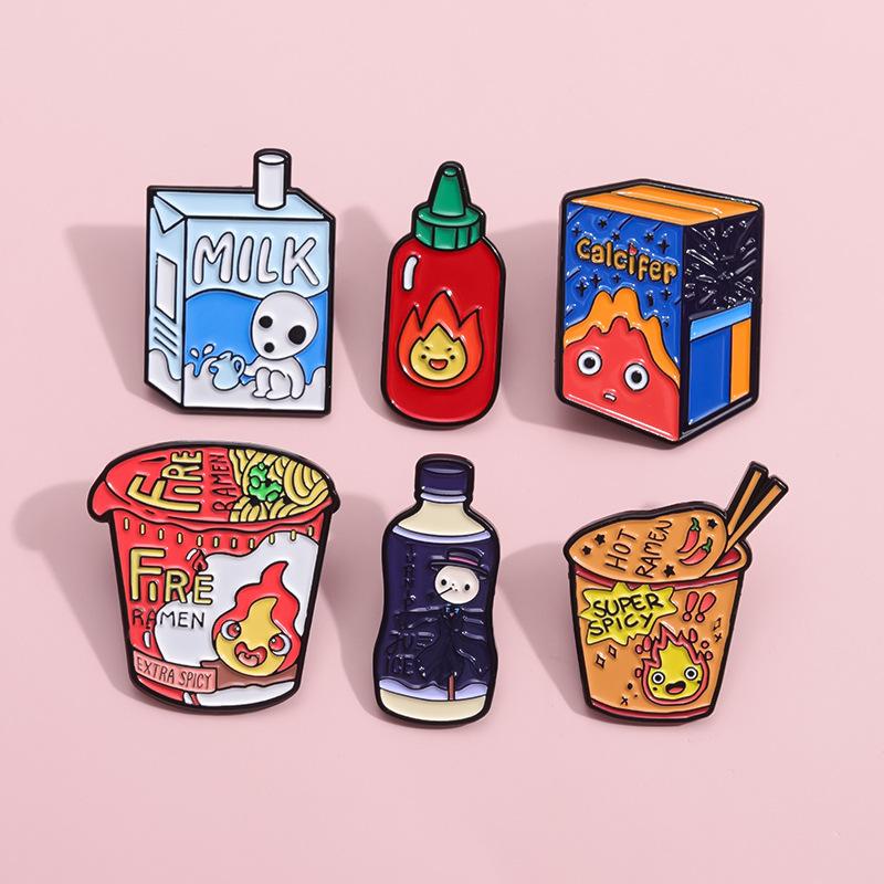 Charming Milk And Chili Sauce Brooch Ideal For Fashionforward Individuals