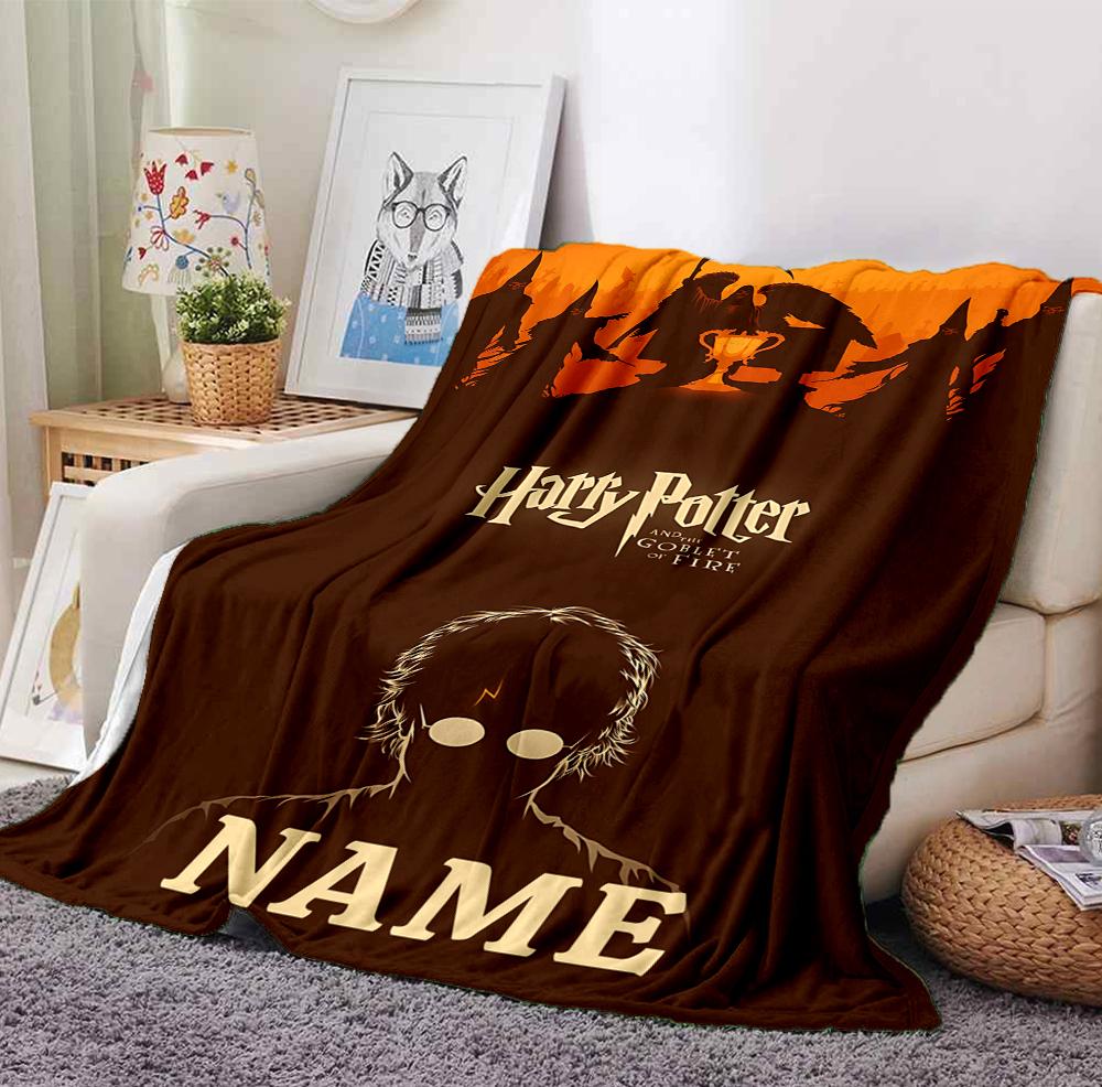 Custom Name Wizard World Flannel Blanket Throw Blanket Soft Warm Sofa Bed home Decor Unique Gift
