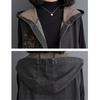 Chaqueta de Otoño para Mujer sin Mangas con Bolsillos Grandes Estampado Vintage Diseño con Capucha Jeans de Mezclilla Sueltos Chaleco Ropa de Abrigo para Mujer