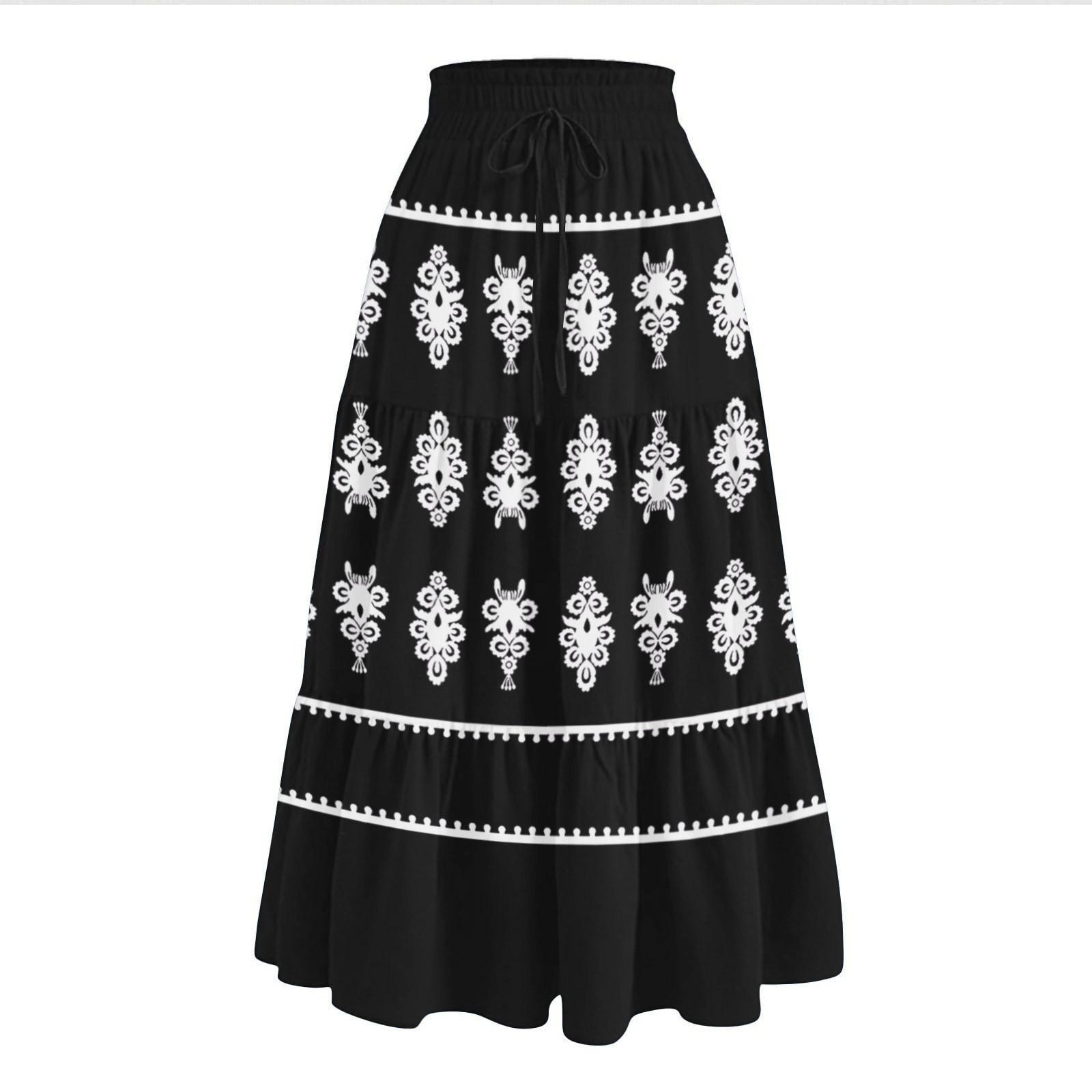 

Женская повседневная и модная принтованная эластичная талия свободная юбка талия свободная юбка M чёрный