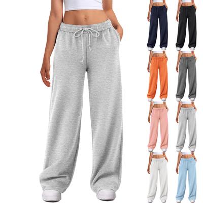 Pantalones de chándal casual rectos para mujer con bolsillos Color para el uso diario
