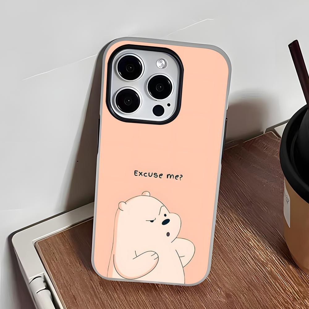Ice Bear Phone Case For IPhone 17 Air 16 E 15 14 Plus 13 12 11 Pro Max Jelly 2 In 1 Protective Case