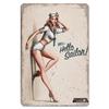 Vintage Metal Sexy Girl Pin Up Girls Plaque Tin Signs Cola Beer Airplane Metal Poster Retro for Bar Pub Club Home Wall Art Decor