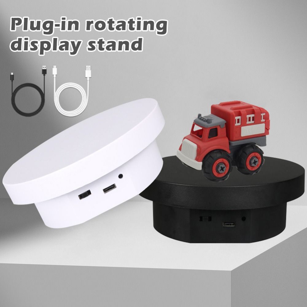 Round Shape Electric Turntable 360° Rotating Motorized Jewelry Show Holder  Live Streaming