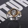 Hip-hop Viking Warrior Two-Tone Ring, Indian Spirit Totem Epoxy Black Ring