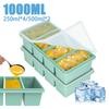 1000ml Big Ice Tray Mold Silicone Freezer Trays Large Ice Mold Food Storage Box Fresh Keeping For Freezing Soup IY Ice Maker