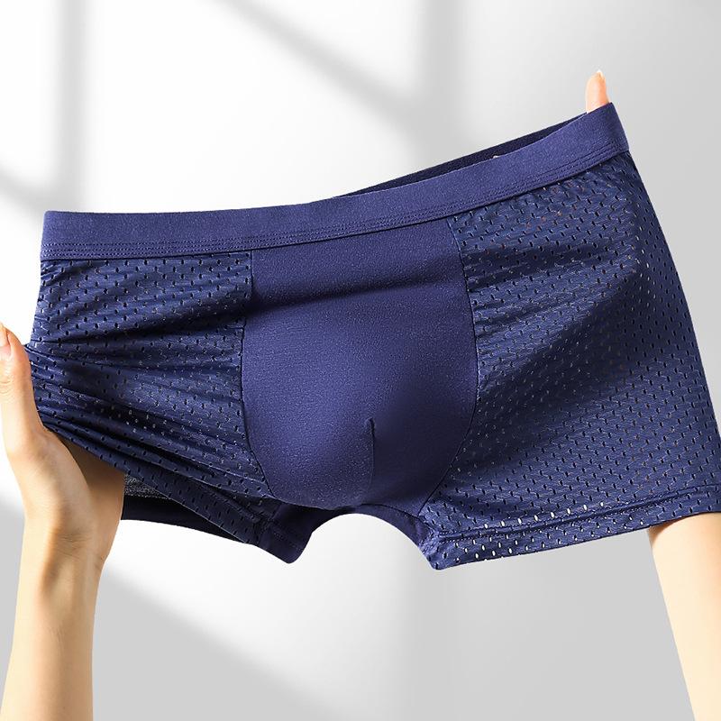 Men'S Panties Ice Silk Men'S Boxers Mesh Summer Boxers