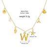 Boho A-Z Initial Letter Pendant Necklace Gold Color Beach Shell Starfish Pearl Necklace Women's Charm Jewelry Party Gift