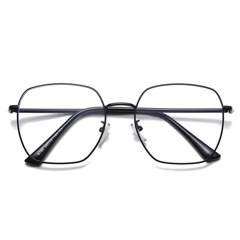 Korean Style Anti-Blue Light Glasses: Trendy Retro Round Face-Slimming Design for Women and Men, Available with Prescription Lenses.