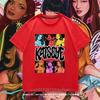 Girls Graphic Tshirt Suitable for Children Featuring KATSEYE Print Design Casual Short Sleeves Crew Neck