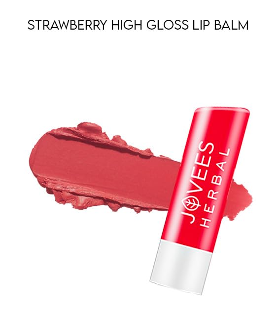 Jovees Herbal Strawberry High Gloss Lip Balm 5g For Soft Supple Lips 24 Hour Hydration And Natural Nourishment