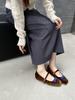 Fashion IPPEUM Mary Jane Kawaii Flat Shoes Women Round Toe Buckle 2025 New Velvet Ballet Flats