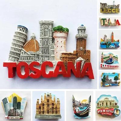 Itálie Milán Ledničkové magnetky Madrid Florencie Toskánsko Sirmione Lecce Benátky Turistické suvenýry Magnetické nálepky na lednici Dárek
