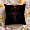 F-Fullmetal A-Alchemist Cushion Cover Linen Organic Fabric Double-Sided Printing Breathable Pillow Case Sofa Home Decor Gift