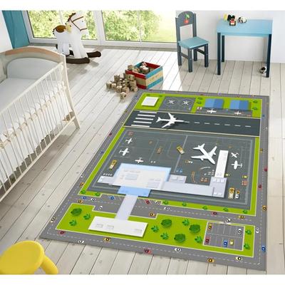 Startbahnteppich, Flughafenteppich, Flugzeugspielmatte, Luftfahrtteppich, Kinderzimmerdeko, Geschenk für Jungen und Mädchen, personalisierte coole Geschenke