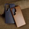 Full Wrapped Magnetic Genuine Leather Phone Case For Samsung Galaxy S25 Edge Cases S24 S23 S22 S21 S26 Wireless Charging Cover