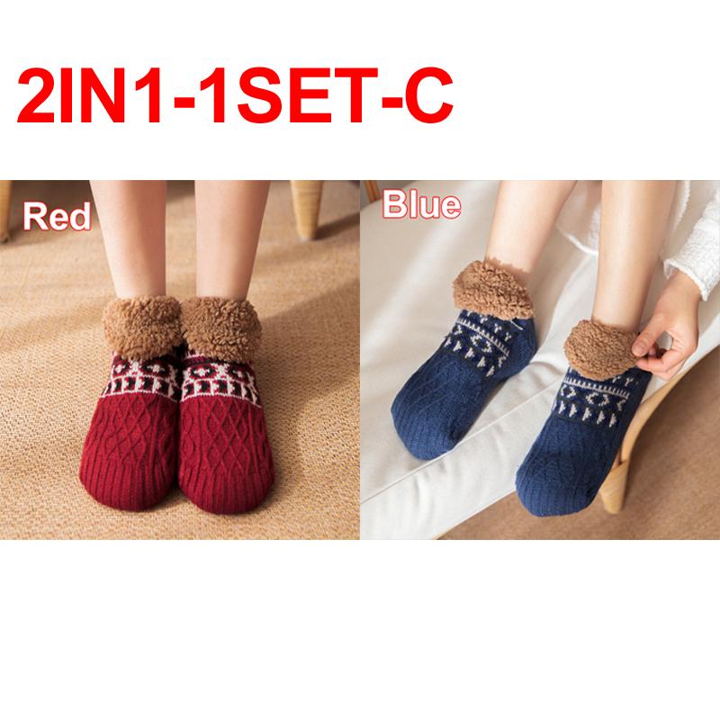 Thermal Women Slipper Socks Winter Warm Short Cotton Thickened Home Sleeping Soft Non Slip Grip Fuzzy Floor Sock Fluffy Male