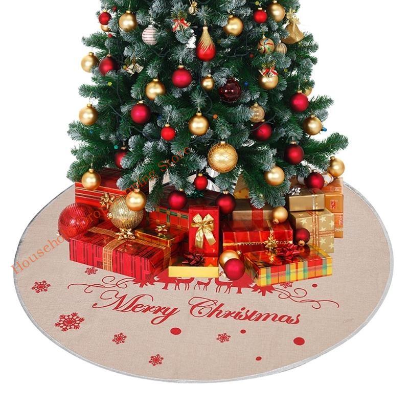 85AD Weihnachtsbaumschmuck Baumrock 39 Zoll Frohe Weihnachten Elch Rustikaler Baumrock für Weihnachtsdekorationen Innen Außen Party