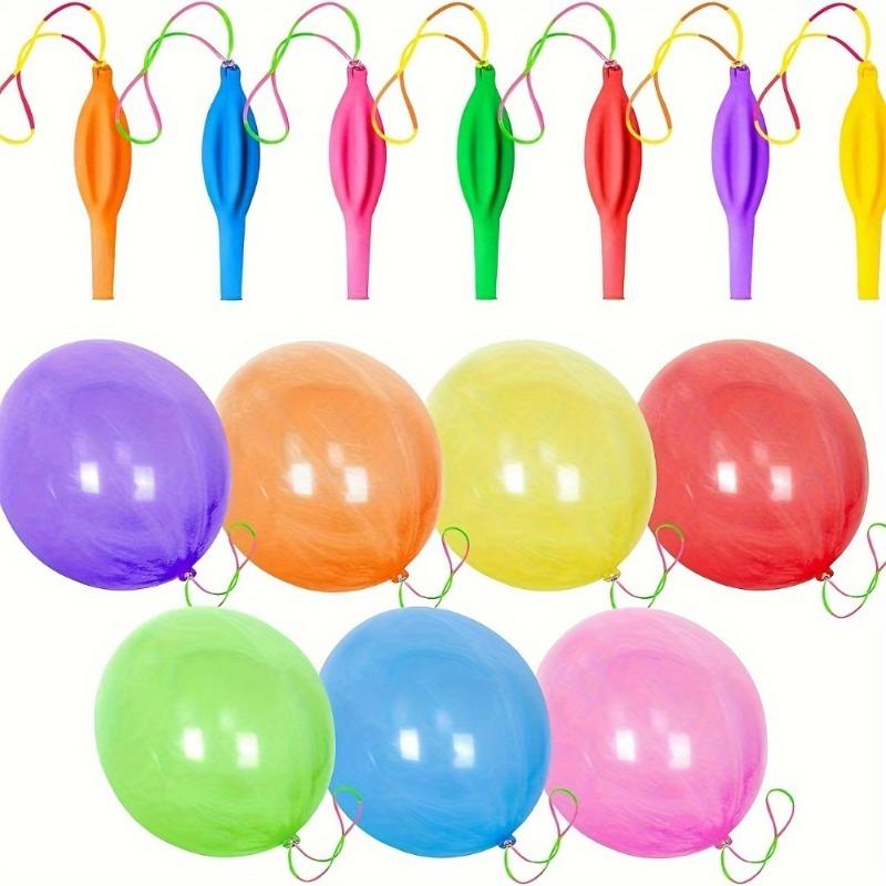 

50pcs Colorful Balloons with Colorful Rope Pat Balloons, Birthday Decoration, Party Fillers, Fun Outdoor Toys, Party Favors, Novelties, Creative Gifts