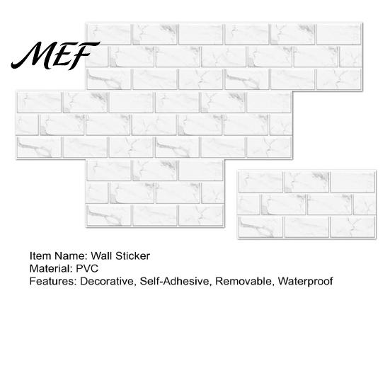 Stair Decoration Stickers 6Pcs Marble Pattern Peel And Stick Backsplash, Waterproof Brick Wall Panels, Self Adhesive Decor Tile, Faux Stone Wallpaper,
