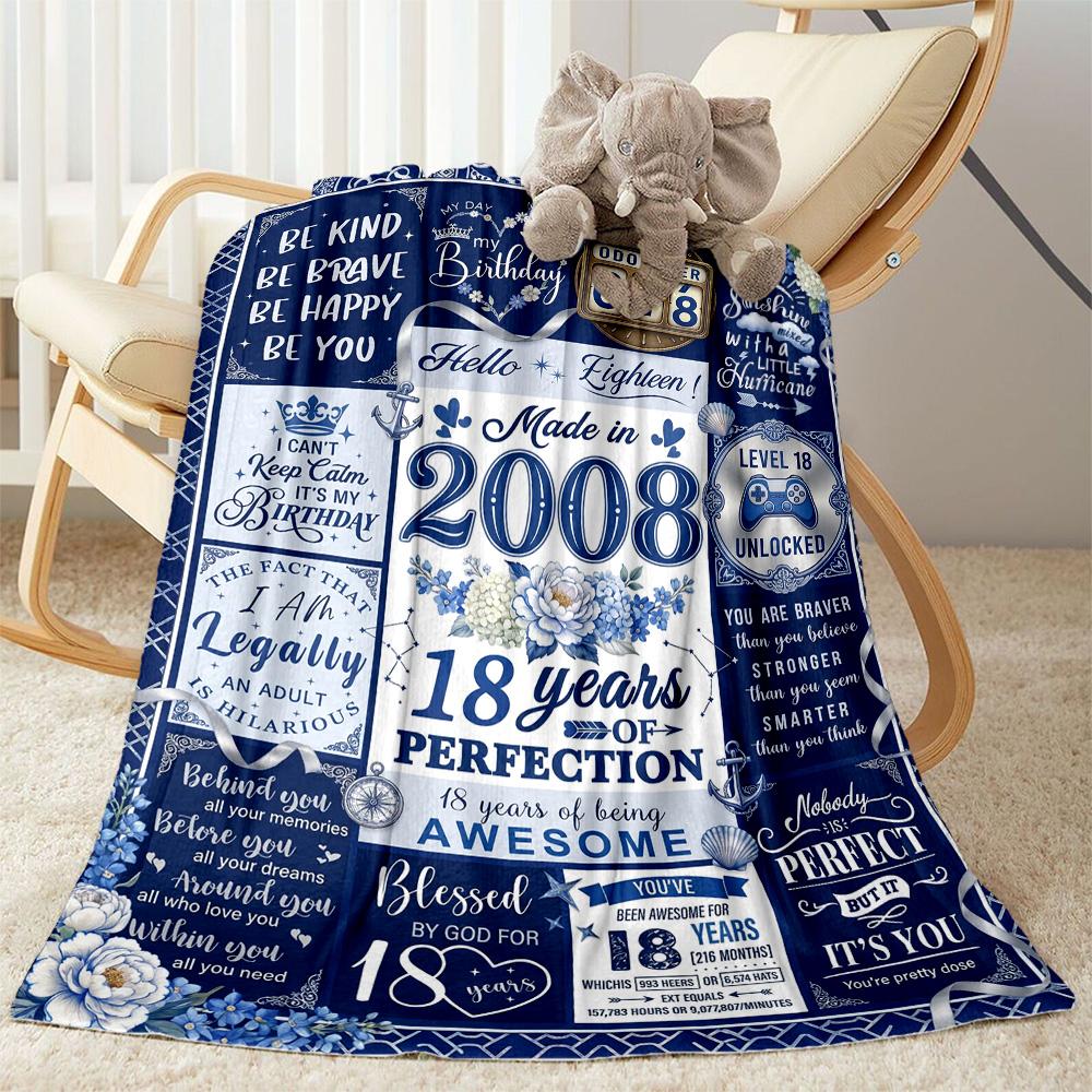 Coperte di Flanella con Citazioni per il 18° Compleanno - Morbide e Adatte per Divani, Letti, Uffici, Viaggi, Tutte le Stagioni, Ottimo Regalo per Feste e Compleanni.