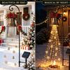 2 Stück 3D Weihnachtsglocke Kaskade Solar, Weihnachts-Gartenstecker-Licht Fließende Kaskadierende Schneeflocke LED Weihnachts-Gartenlicht Weihnachten Außen