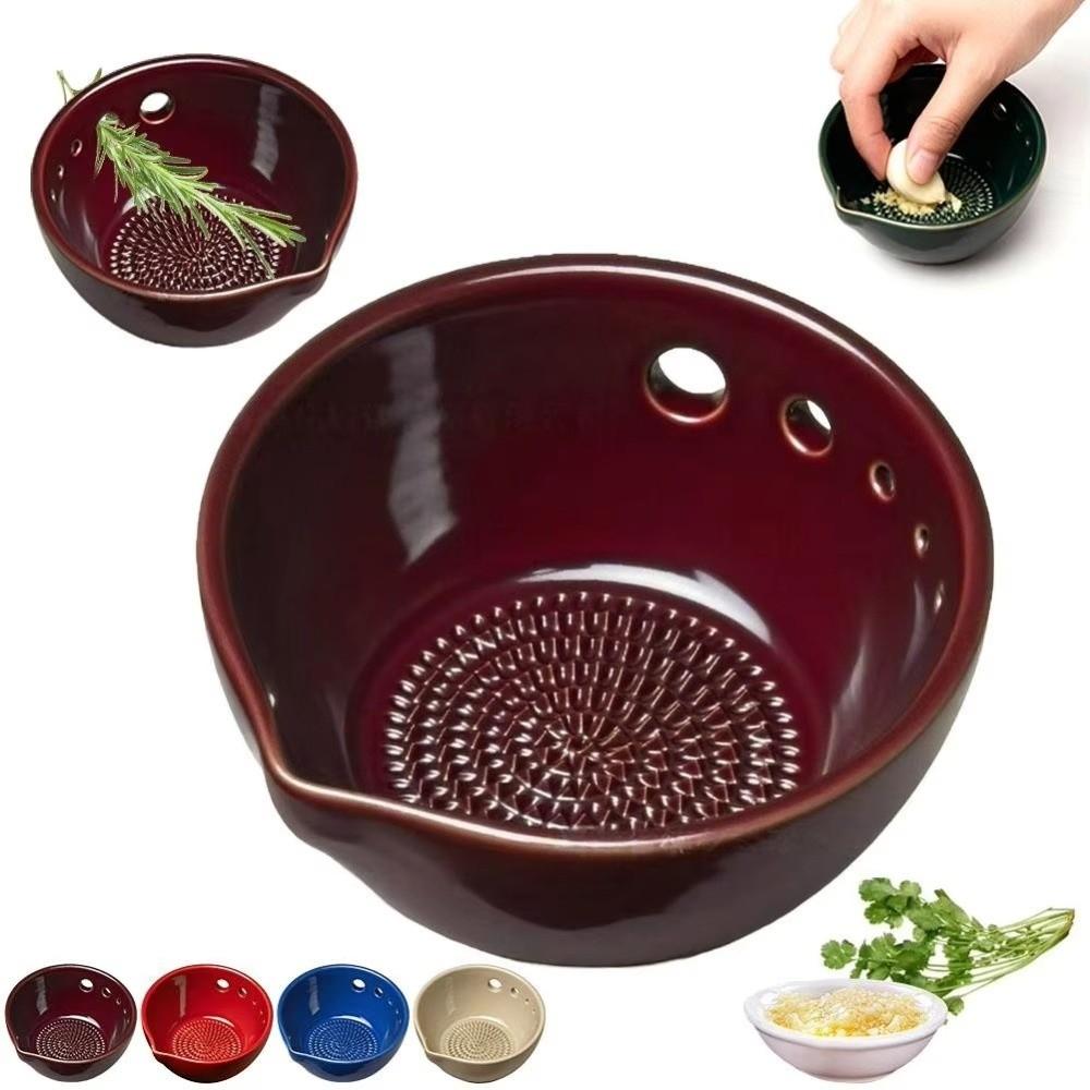 Ceramic Ginger Grater Grinding Tool Ginger Puree Grinder Cleanable Food Grinding Bowl  Garlic