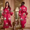 Yaoting's new pajamas women's spring and autumn seven-quarter-sleeved satin pajamas women's long-sleeved thin loungewear WP1110