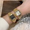Elegant Gold Square Women's Quartz Watch - Chinese Style Business & Student Wear