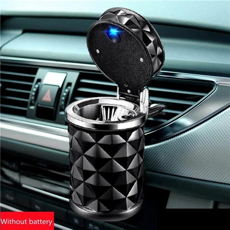 Car Cigarette Ashtray Cup With Lid With LED Light Portable Detachable Vehicle Ashtray Holder Cigarette Ashtray Auto Accessories