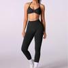 New high waist fitness hip lift nude tight high elastic yoga trousers sports suit women