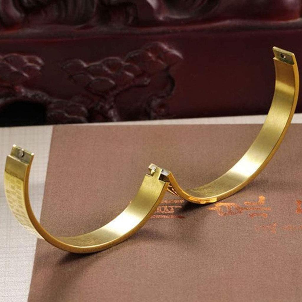 Rockyu Bangle for Heart Accessory Women, Silver, Simple, Engraved, Sutra, Bracelet, Titanium, Hypoallergenic, Stylish, Unisex,