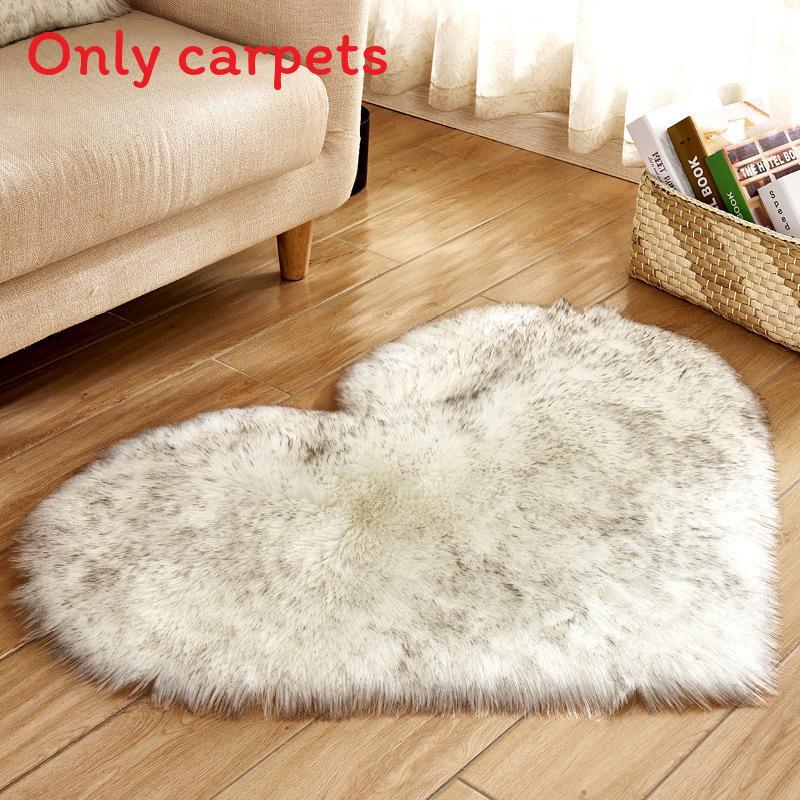 Simple Heartshaped Silk Plush Rug With Soft Texture For Living Room And Bedroom Decor