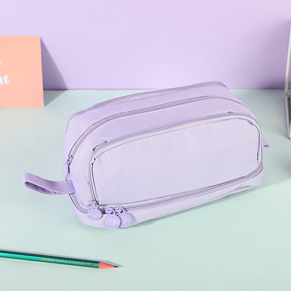 Double-Layer Window Pencil Case - Large Capacity, Multi-functional, Dirt-Resistant Stationery Bag