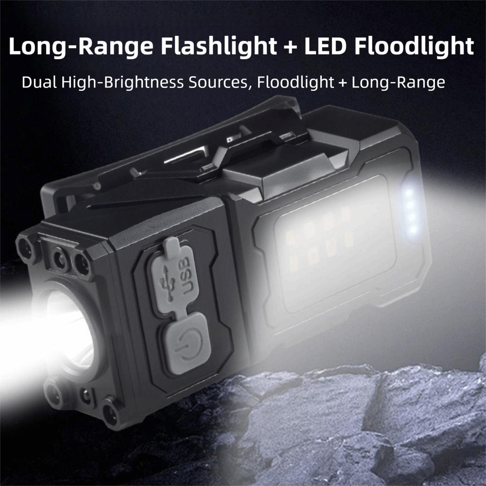 6 Lighting Modes Head Mounted Light USB Rechargeable Fishig Lantern Floodlight Headlamp  Night