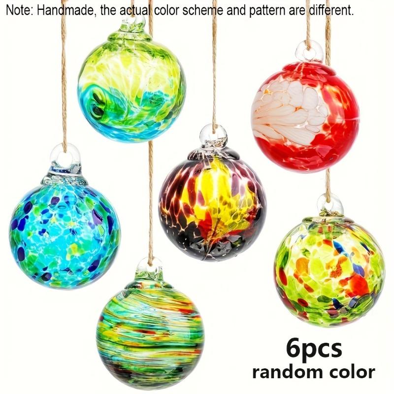 

6pcs Christmas Ball Hand-Blown Glass Ornaments Balls Glass Ornaments Hanging Friendship Ball Glass Witches Balls Gazing Balls