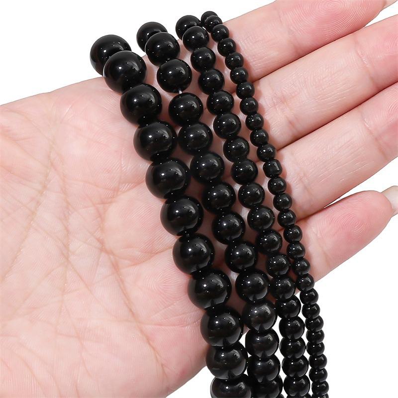 Black Glass Beads for DIY Crafts
