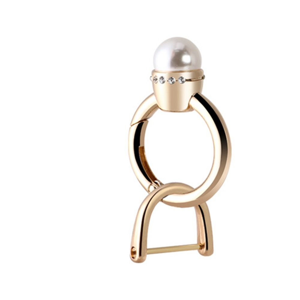 Zinc Zinc Zinc Alloy Metal Key Clip Anti-loss Fashion Ring Key Chain Pearl Ring Car Key Ring  Small Gifts