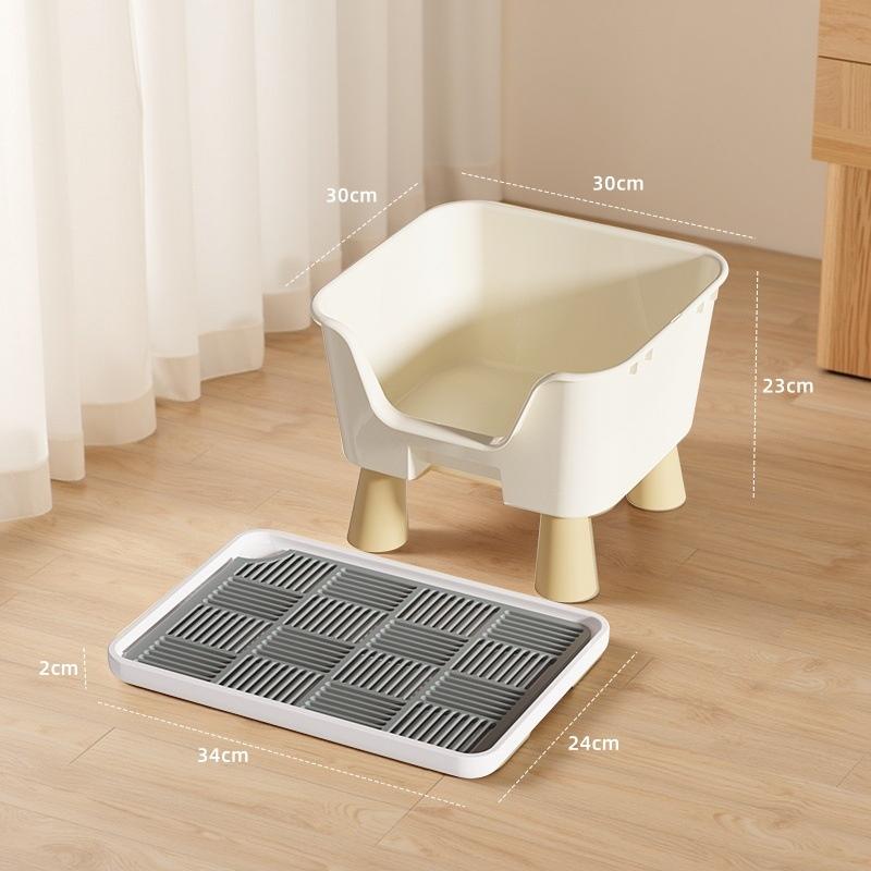 Prosta Półzamknięta Kuweta dla Kota o Dużej Pojemności Odporna na Zachlapania Z Podwyższeniem Miska do Czyszczenia Toalety dla Kota Artykuły dla Zwierząt