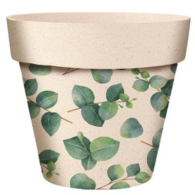 [A2079] - Bamboo Plant Pot 'Eucalyptus' Green Beige - 7x6 Cm