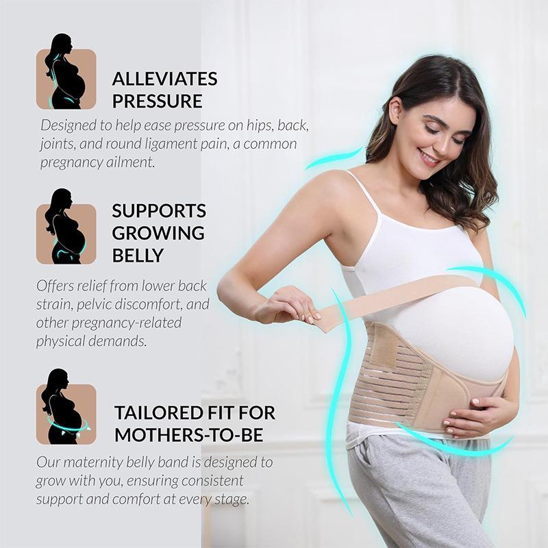 Breathable Maternity Belly & Back Support Band - Adjustable Prenatal Relief for Pregnant Women