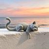 Lazy Sleeping Cat Figurine 3D Printing Soft Cute Desk Ornament Simulation Modeling Desk Ornament for Monitor Hanging