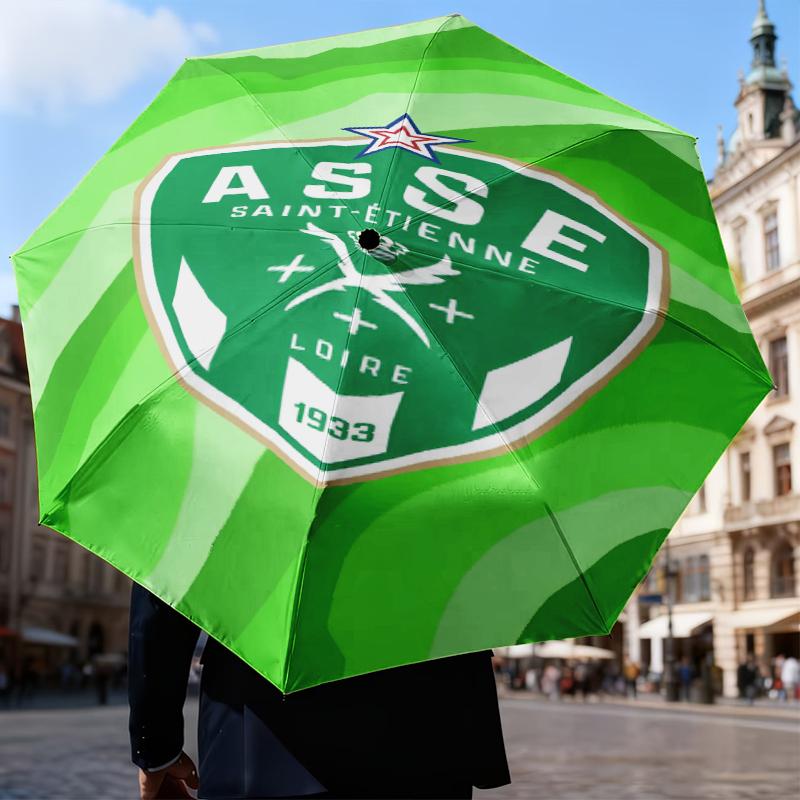 Asse Saint-etienne Crest Umbrella Folding umbrella, automatic umbrella 8-Frame for Travel, camping Use Gift for Halloween Christmas