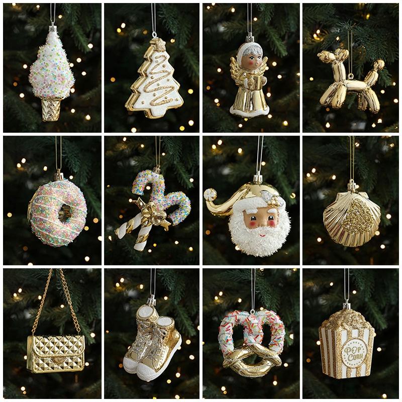 Tree Christmas Decorations Acrylic Shinny Snowflower Christmas Hanging Ornaments Navidad New Year Crystal Xmas Tree Decorations