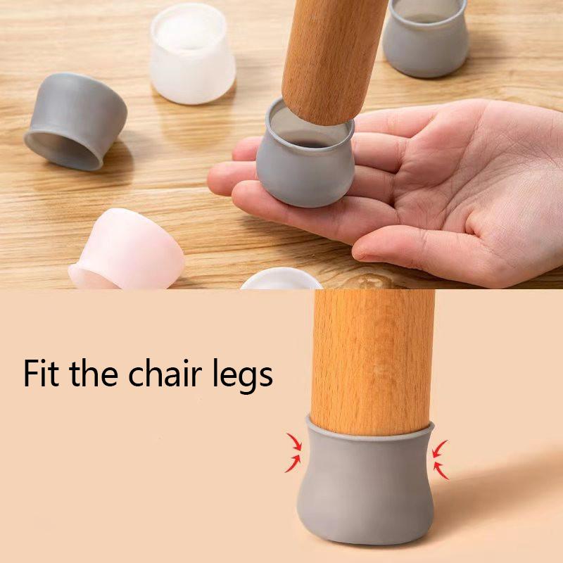 Silicone Chair Leg Caps Non-slip Furniture Table Floor Feet Cover Protector Pads Rubber  Hole Plugs Home Decor