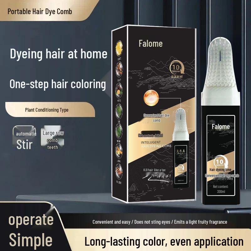 Qiaoneng Natural Black Hair Dye Cream - Smart Gray Coverage for Home Use